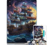 Adult Puzzles Galaxy Pirate Ship Jigsaw Puzzles for Teenagers 1000 Pieces,Challenging Game for The Whole for Women, Gifts for Men 75x50cm