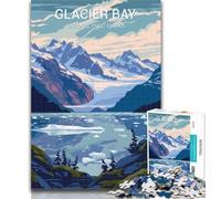 Adult Puzzles Glacier Bay National Park Jigsaws Puzzles 1000 Pieces for Teenagers Gifts,Birthday Gift Idea for Adults, Family Game And Hobby 26x38cm