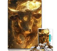 Adult Puzzles Golden Bull Puzzles for Adults Teens 1000 Pieces,Challenging Game for The Whole for Women, Gifts for Men 26x38cm