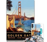 Adult Puzzles Golden Gate Bridge 1000 Pieces Jigsaw Puzzles For Teens And Adults,Educational Games Home Decoration Deal As Gifts for The Whole Family 26x38cm