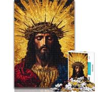 Adult Puzzles Golden Jesus Jigsaw Puzzles for Adults 1000 Piece,Family Game Birthday Gifts.Challenge High Difficulty 26x38cm