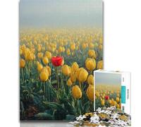 Adult Puzzles Golden Tulips 1000 Pieces Jigsaw Puzzles for Adults And Teens,Challenging Difficult with Fully Interlocking Randomly Shaped Pieces 26x38cm