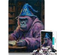 Adult Puzzles Gorilla Wizard 1000 Piece Jigsaw Puzzles for Teenagers Gifts,Artists Collection, Fine Art for Age 14 Years Up 75x50cm