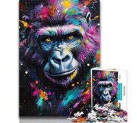 Adult Puzzles Graffiti Chimpanzee Puzzles 1000 Pieces for Adults,Decompressing Intellectual Educational Toy Birthday Present, Gifts 26x38cm
