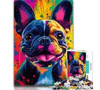 Adult Puzzles Happy Bulldog Jigsaws Puzzles 1000 Pieces for Adults Gifts,Family Entertainment Toys Is Ideal As A Gift for The Whole Family 50x75cm
