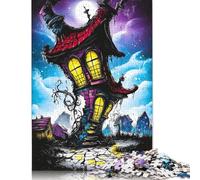 Adult Puzzles Haunted Twisted House - Gothic Fantasy Art Puzzle Jigsaws for Adults Jigsaw Puzzles for Adults Educational Game Challenge Toy 500pcs (52x38cm)