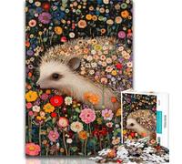 Adult Puzzles Hedgehog Art Puzzles 1000 Pieces for Adults,Decompressing Intellectual Educational Toy Birthday Present, Gifts 26x38cm