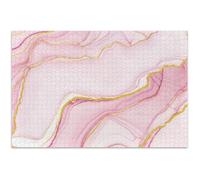 Adult Puzzles Jigsaw 500 Pieces Abstract Marble Blush Pink Friends Family Game Gifts Fun Art Puzzle Home Decor Art, 20.5x14.9 Inch