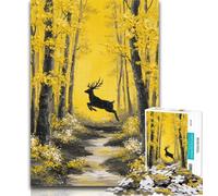 Adult Puzzles Jungle Deer Jigsaw Puzzles for Adults,Brain Teaser Game Wall Decoration Unique Birthday And Xmas Gifts 26x38cm