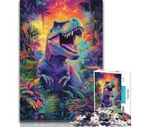 Adult Puzzles Jungle Dinosaur Jigsaw Puzzles for Adults,Brain Teaser Game Wall Decoration Unique Birthday And Xmas Gifts 26x38cm
