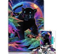Adult Puzzles Jungle Panther 1000 Pieces Jigsaw Puzzle for Adults& Teens,Family Game Birthday Gifts.Challenge High Difficulty 50x75cm