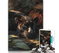Adult Puzzles Jungle Wild Black Panther Puzzles for Teenagers 1000 Pieces,Decompressing Intellectual Educational Toy Great Gifts And Toys 50x75cm