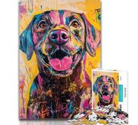 Adult Puzzles Labrador Retriever Oil Painting Jigsaw Puzzles for Adults,Brain Teaser Game Wall Decoration Unique Birthday And Xmas Gifts 50x75cm