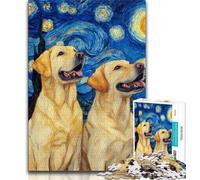 Adult Puzzles Labrador Under The Stars Jigsaw Puzzles for Adults 1000 Pieces,Toys Educational Games Stress Relieving Great Gifts And Toys 75x50cm
