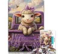 Adult Puzzles Lavender Sheep Jigsaw Puzzles for Adults 1000 Piece,Stress Reliever Difficult Challenge Unique Home Decor And Gifts (50x75cm)