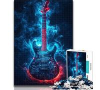 Adult Puzzles Lightning Guitar Jigsaws Puzzles 1000 Pieces for Adults Gifts,Family Entertainment Toys Is Ideal As A Gift for The Whole Family 26x38cm