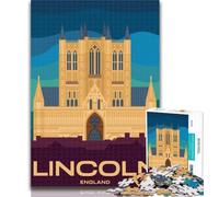 Adult Puzzles Lincoln Cityscape Jigsaws Puzzles 1000 Pieces for Teenagers Gifts,Birthday Gift Idea for Adults, Family Game And Hobby 26x38cm