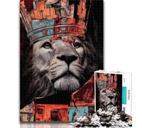 Adult Puzzles Lion with Crown Jigsaws Puzzles 1000 Pieces for Adults Gifts,for Is Ideal As A Gift for The Whole Family for And 14 Years Old 50x75cm