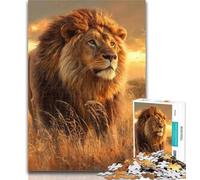 Adult Puzzles Lions on The Grassland 1000 Piece Jigsaw Puzzles for Adults & Teens,Educational Game Challenge Toy for Women And Men 50x75cm