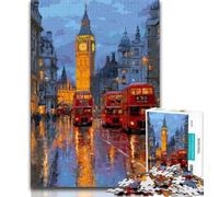 Adult Puzzles London City Street Scene 1000 Piece Jigsaw Puzzles for Adults & Teens,Toys Educational Games Stress Relieving Unique Home Decor And Gifts (50x75cm)