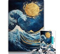 Adult Puzzles Magical Waves Adult Jigsaws 1000 Pieces Difficult,with Fully Interlocking Randomly Shaped Pieces for And 14 Years Old 26x38cm