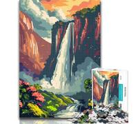 Adult Puzzles Majestic Waterfall Jigsaws Puzzles 1000 Pieces for Adults Gifts,Family Game Birthday Gifts.Challenge High Difficulty 75x50cm