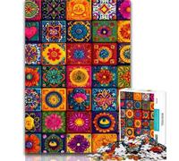 Adult Puzzles Mandala Flower Collage 1000 Pieces Jigsaw Puzzles for Adults And Teens,Vibrant And Unique Design Relaxing & Challenging Puzzle Experience 26x38cm