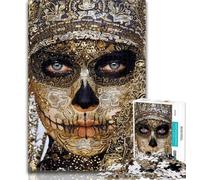 Adult Puzzles Mexican Style Skull Jigsaw Puzzles for Adults,Brain Teaser Game Wall Decoration Unique Birthday And Xmas Gifts 50x75cm