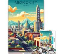 Adult Puzzles Mexico City Jigsaw Puzzles for Adults 1000 Piece,Decompressing Intellectual Educational Toy Secret Santa Gifts 26x38cm