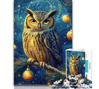 Adult Puzzles Midnight Owl Adult Jigsaws 1000 Pieces Difficult,Charcoal Art Staycation Kill Time for Home Decoration 26x38cm