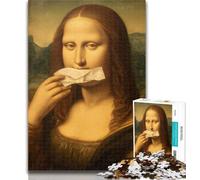 Adult Puzzles Mona Lisa Toilet Paper 1000 Piece Jigsaw Puzzles for Teenagers,Wall Decoration Unique Birthday And Xmas Gifts Suitable for And 14 26x38cm