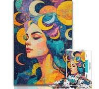 Adult Puzzles Moon Woman 1000 Piece Jigsaw Puzzles for Teenagers,Wall Decoration Unique Birthday And Xmas Gifts Suitable for And 14 50x75cm