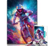 Adult Puzzles Mountain Biking 1000 Piece Jigsaw Puzzles,Vibrant And Unique Design Relaxing & Challenging Puzzle Experience 26x38cm