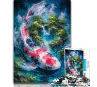 Adult Puzzles Mysterious Koi 1000 Pieces Jigsaw Puzzle for Adults& Teens,Family Game Birthday Gifts.Challenge High Difficulty 26x38cm