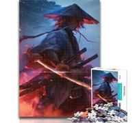 Adult Puzzles Mysterious Ninja Samurai Puzzles for Teenagers 1000 Pieces,Brain Teaser Game Wall Decoration Unique Birthday And Xmas Gifts 50x75cm