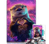 Adult Puzzles Neon Otter Jigsaws Puzzles 1000 Pieces for Teenagers Gifts,Educational Game Challenge Toy for Women And Men (50x75cm)