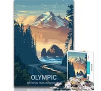 Adult Puzzles Olympic National Park Poster Jigsaw Puzzles for Teenagers,Family Game Stress Reliever Difficult Challenge Secret Santa Gifts 26x38cm