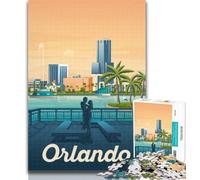 Adult Puzzles Orlando Cityscape 1000 Pieces Jigsaw Puzzles For Teens And Adults,Educational Games Home Decoration Deal As Gifts for The Whole Family 75x50cm