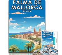 Adult Puzzles Palma De Mallorca Spain Jigsaw Puzzles for Adults 1000 Piece,Stress Reliever Difficult Challenge Unique Home Decor And Gifts 26x38cm
