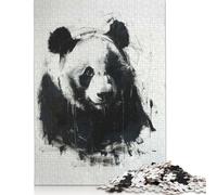 Adult Puzzles Panda In Charcoal Portrait Puzzle Adult Jigsaw Puzzle for Adults& Teens Age 12 Years Up 500pcs (52x38cm)