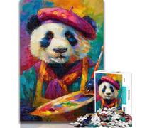 Adult Puzzles Panda Painter Jigsaw Puzzle 1000 Pieces for Adults,Fun Activity for Home, Rainy Days Toys, Birthday Gifts 50x75cm