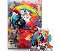 Adult Puzzles Parrot Graffiti 1000 Piece Jigsaw Puzzles for Teenagers Gifts,Artists Collection, Fine Art for Age 14 Years Up 26x38cm