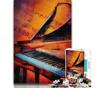 Adult Puzzles Piano Oil Painting 1000 Pieces Jigsaw Puzzles for Adults And Teens,Vibrant And Unique Design Relaxing & Challenging Puzzle Experience 26x38cm