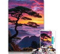 Adult Puzzles Pine Tree on The Top of The Mountain 1000 Piece Jigsaw Puzzles for Adults & Teens,Toys Educational Games Stress Relieving Unique Home Decor And Gifts 50x75cm