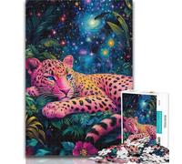 Adult Puzzles Pink Cheetah 1000 Pieces Jigsaw Puzzles for Adults And Teens,Vibrant And Unique Design Relaxing & Challenging Puzzle Experience 50x75cm
