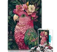 Adult Puzzles Pink Parrot Jigsaws Puzzles 1000 Pieces for Adults Gifts,for Is Ideal As A Gift for The Whole Family for And 14 Years Old 50x75cm