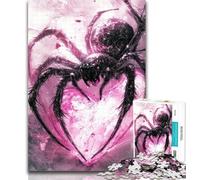 Adult Puzzles Pink Spider Jigsaw Puzzle 1000 Pieces for Adults,Educational Game for Birthday, Chrismas for Ages 14+ 26x38cm