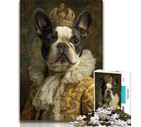 Adult Puzzles Pirate Captain French Bulldog 1000 Piece Jigsaw Puzzles,Vibrant And Unique Design Relaxing & Challenging Puzzle Experience 26x38cm