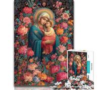 Adult Puzzles Portrait of Mary The Mother 1000 Piece Jigsaw Puzzles for Teenagers,Educational Game for Birthday, Chrismas for Ages 14+ 50x75cm