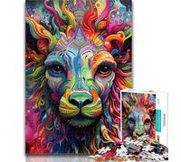 Adult Puzzles Psychedelic Art Giraffe Jigsaw Puzzles 1000 Pieces for Adults Teens,Artists Collection, Fine Art for Age 14 Years Up 50x75cm